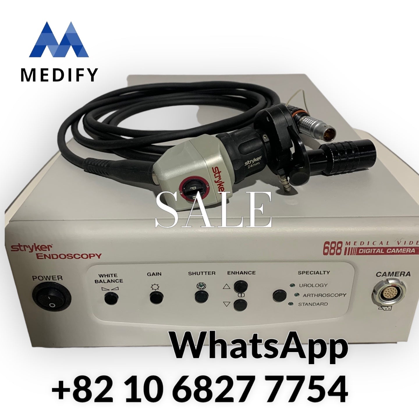 ($600) Stryker 688 Endoscopy Console & Camera Head 24mm Coupler Worldwide