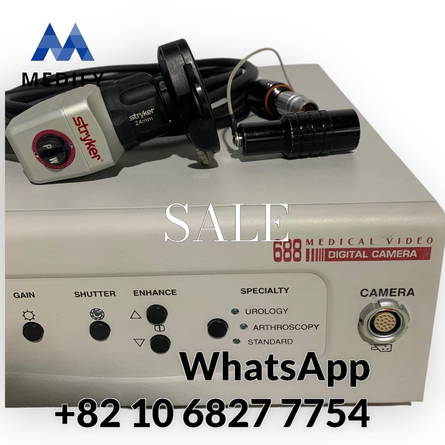($600) Stryker 688 Endoscopy Console & Camera Head 24mm Coupler Worldwide