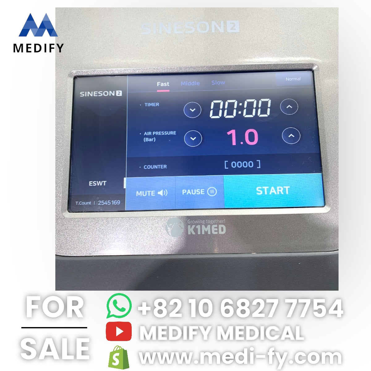 K1med Sineson2 ESWT Shock Wave Therapy Machine (Made in korea)