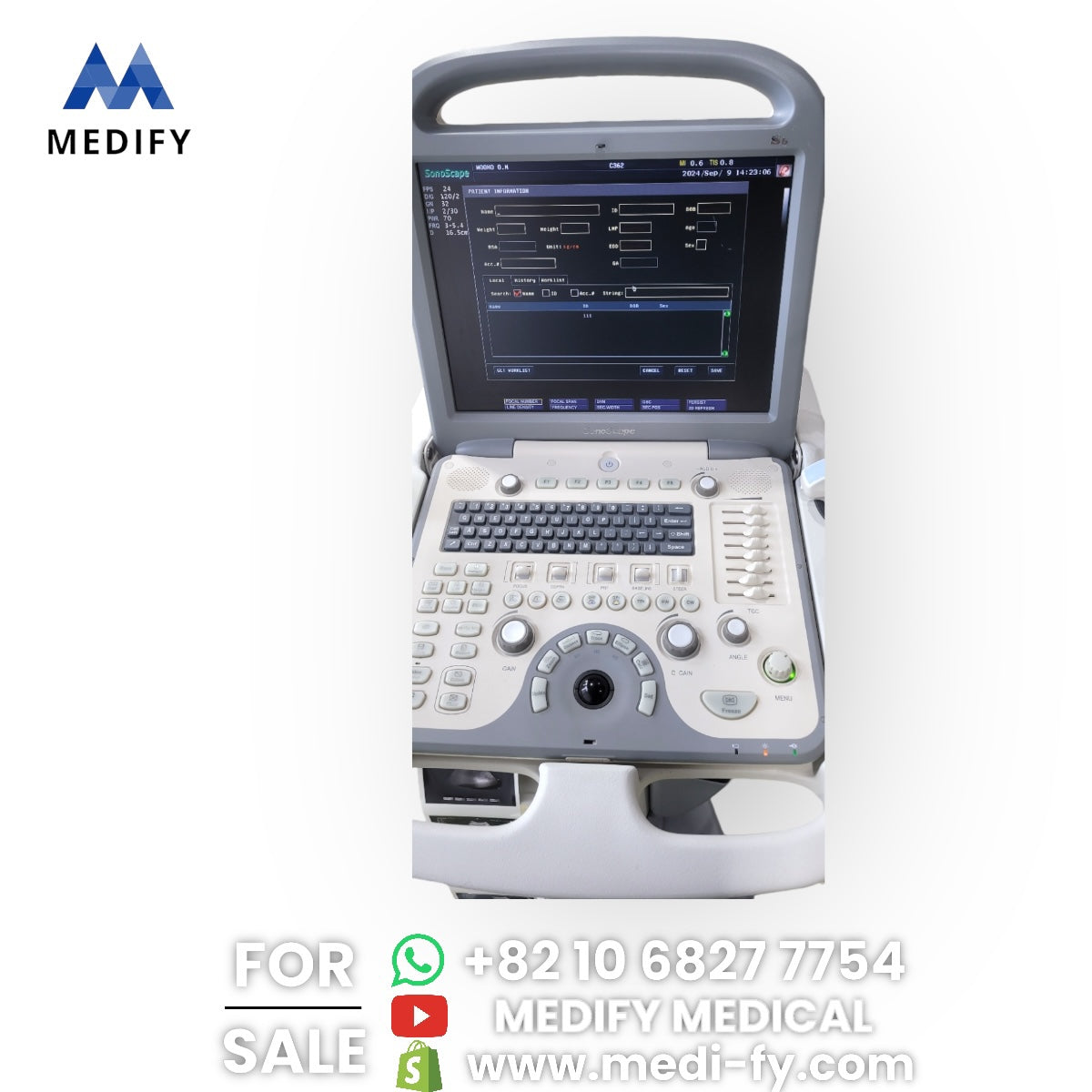 Used SonoScape S8 Portable Ultrasound & 2Probes