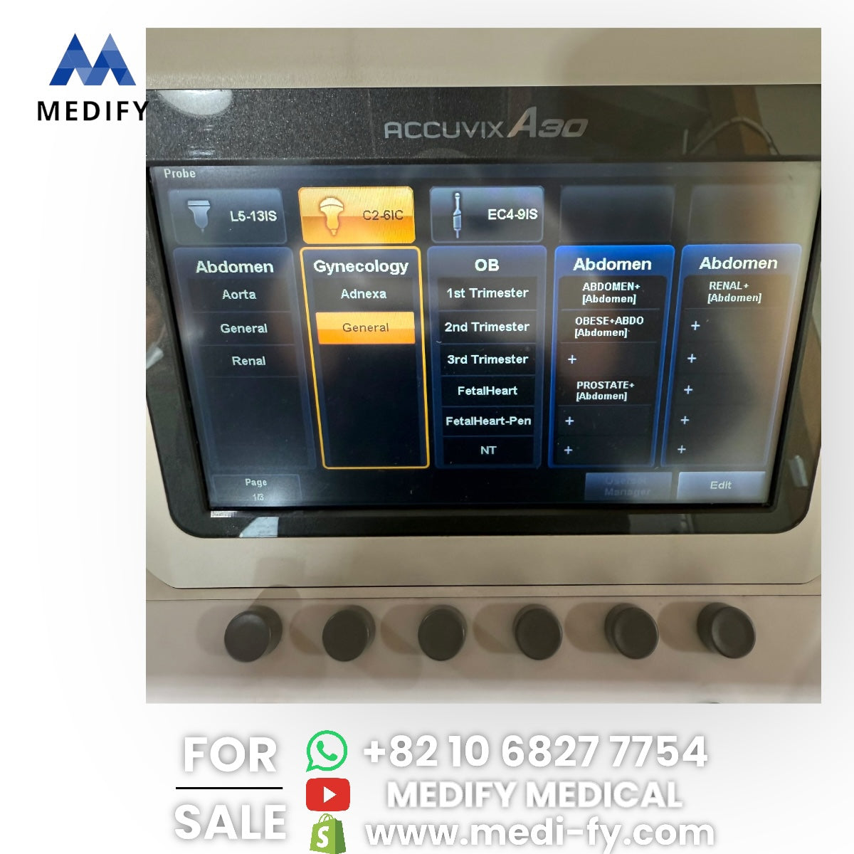 Samsung Medison A30 Ultrasound System & 3Probes 3D/4D Software