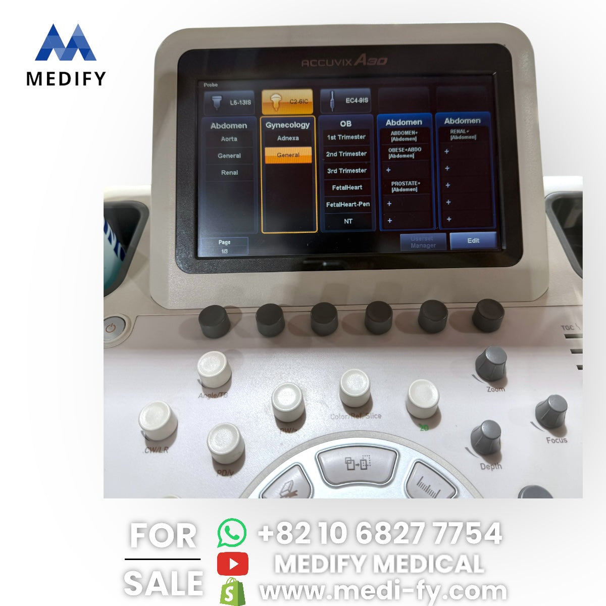 Samsung Medison A30 Ultrasound System & 3Probes 3D/4D Software