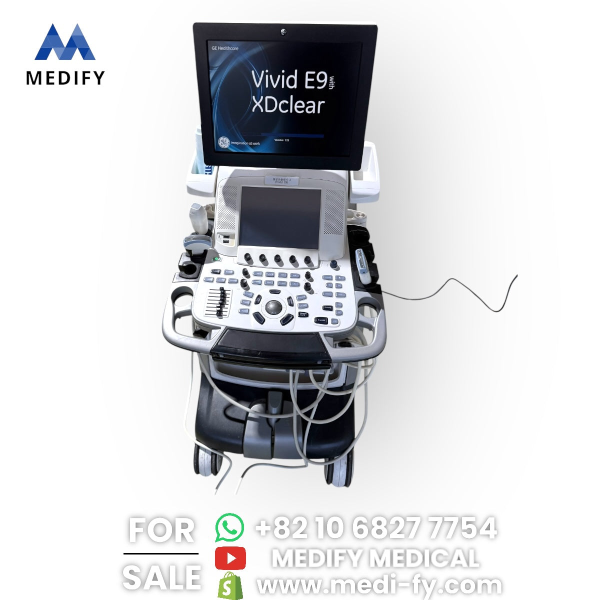 GE Vivid E9 XDclear Ultrasound System 4D Software & 3Probes 4V