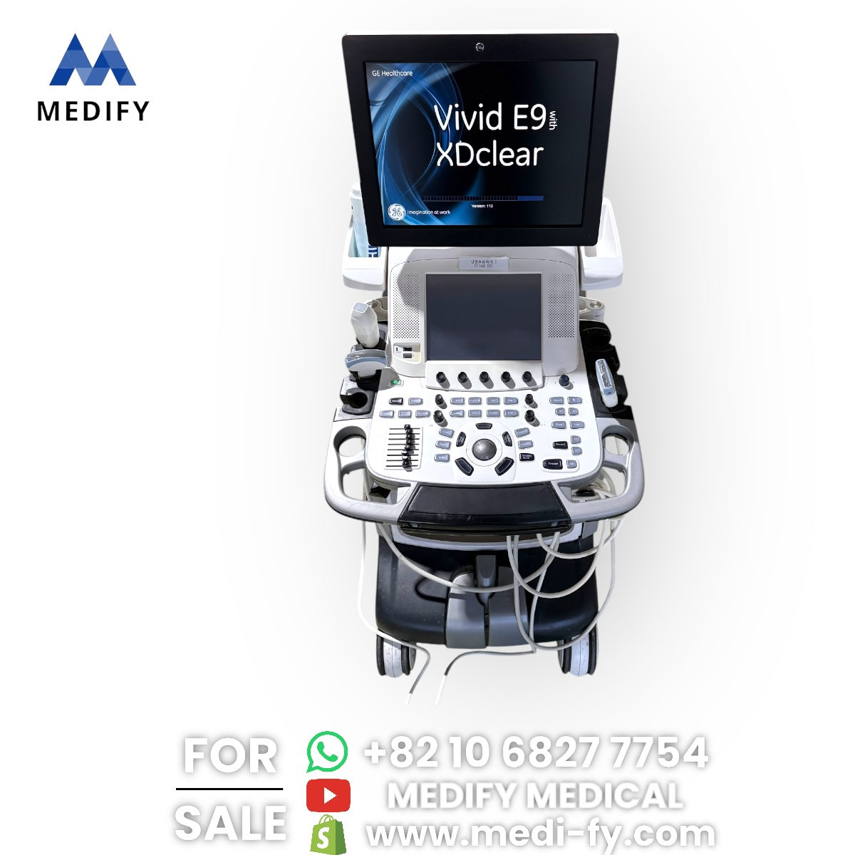 GE Vivid E9 XDclear Ultrasound System 4D Software & 3Probes 4V
