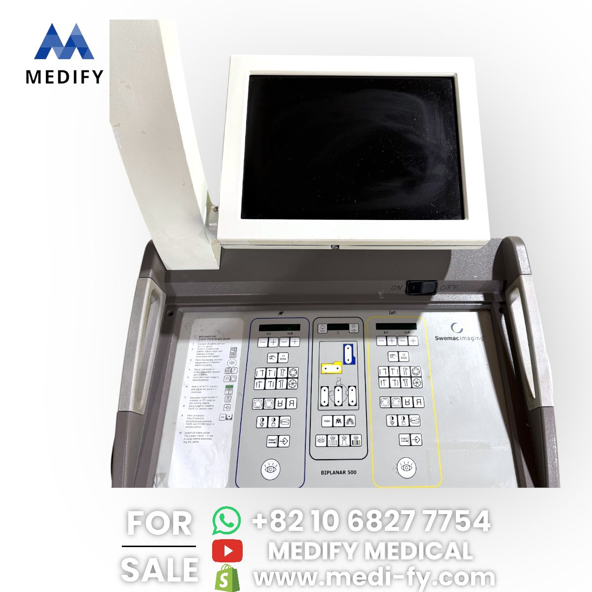 ($4,500) Swemec Biplanar 500 9inch Dual C-Arm