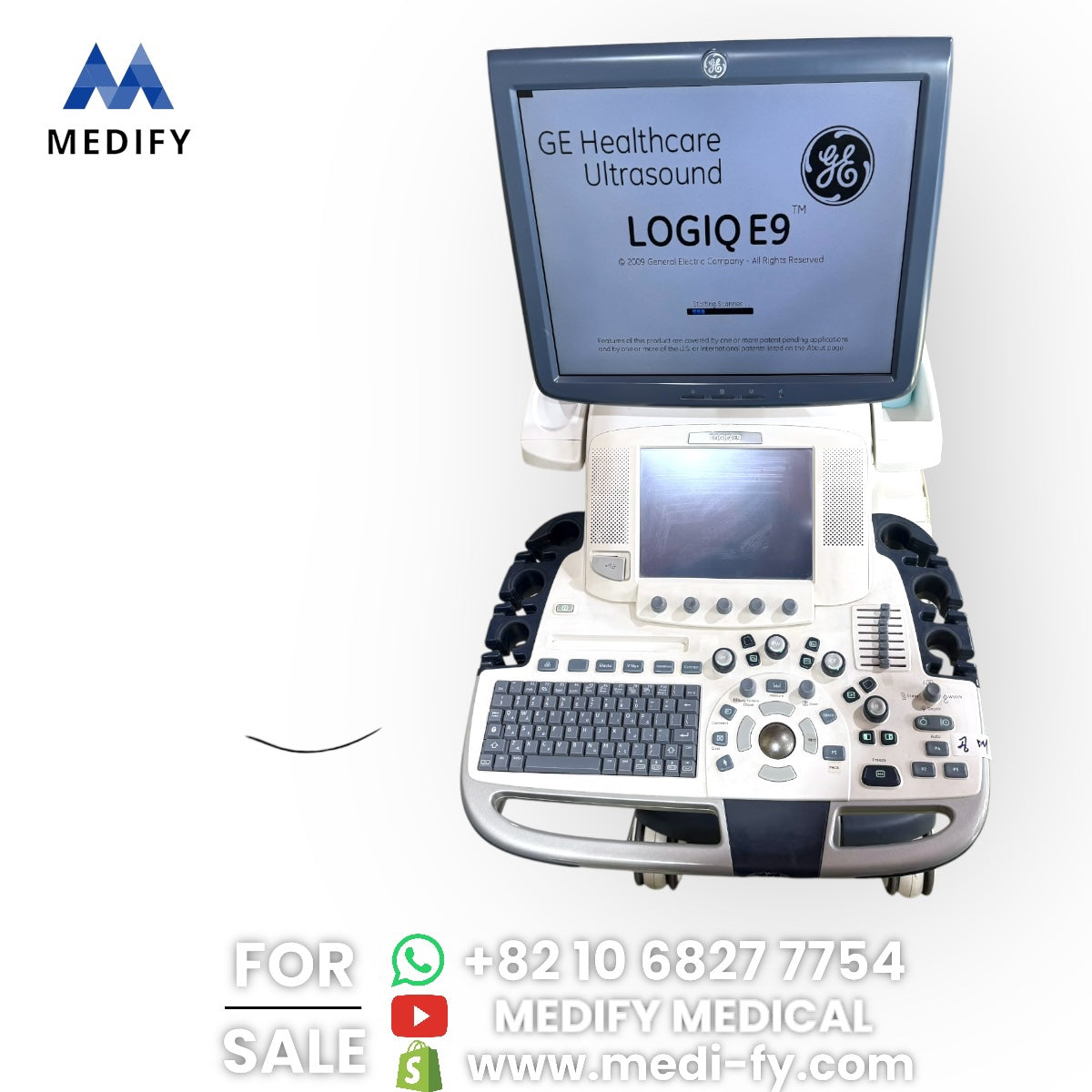 GE Logiq E9 Ultrasound System & 3Probes ( L8-18i, 9L, M4S) 3D/4D Software