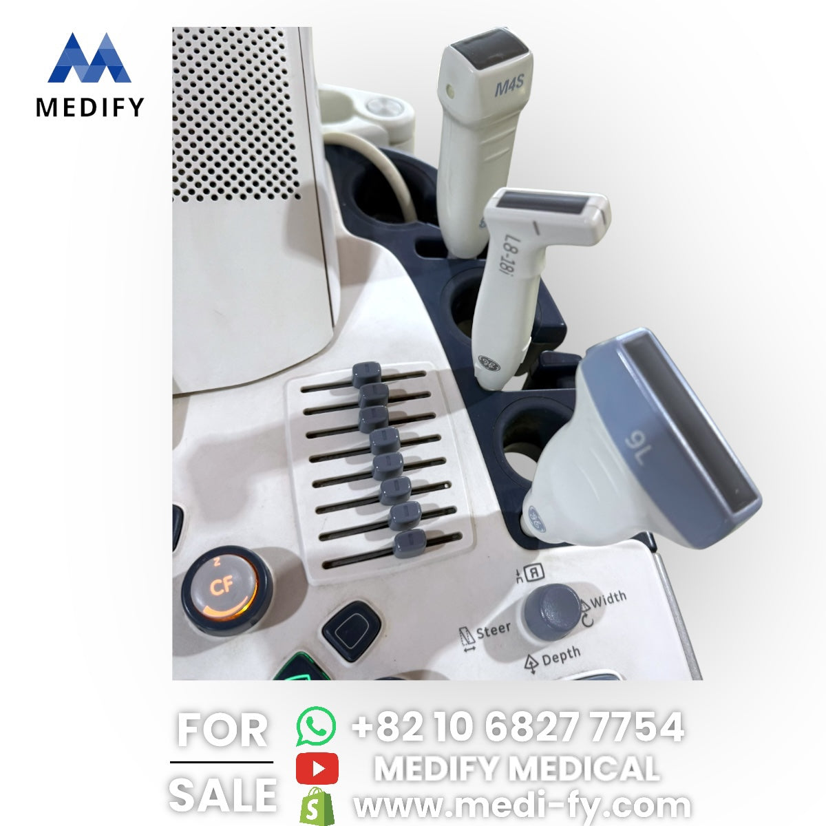 GE Logiq E9 Ultrasound System & 3Probes ( L8-18i, 9L, M4S) 3D/4D Software