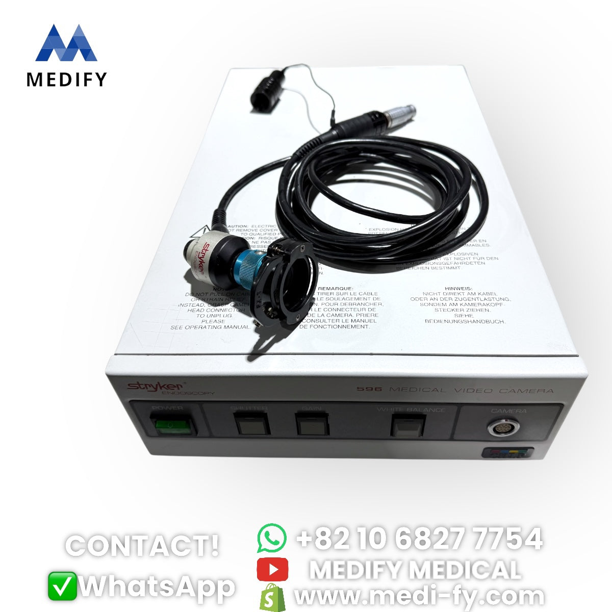(450$) Stryker 596 Endoscopy Video System & Camera Head 596 w Coupler