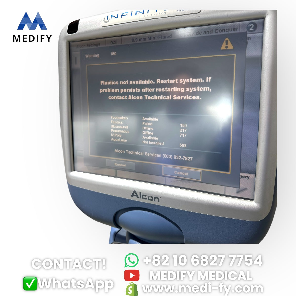 (1,500$) Alcon Infiniti Vision System Phacoemulsifier