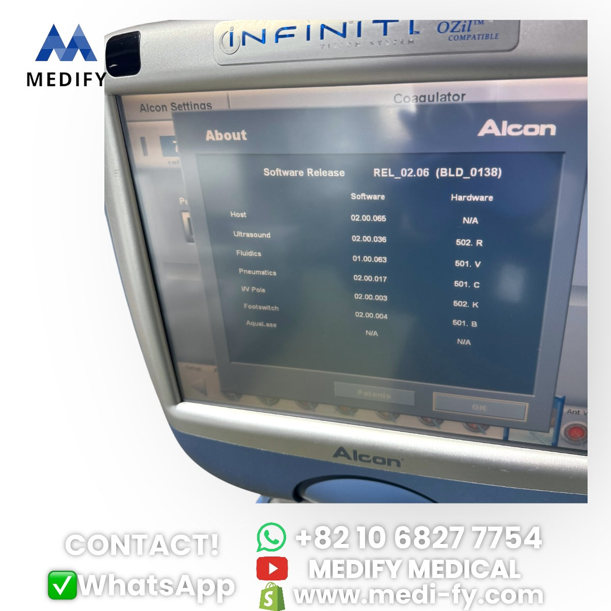 (1,500$) Alcon Infiniti Vision System Phacoemulsifier