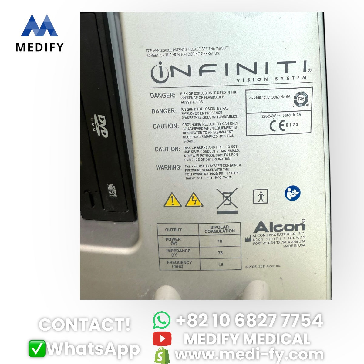(1,500$) Alcon Infiniti Vision System Phacoemulsifier