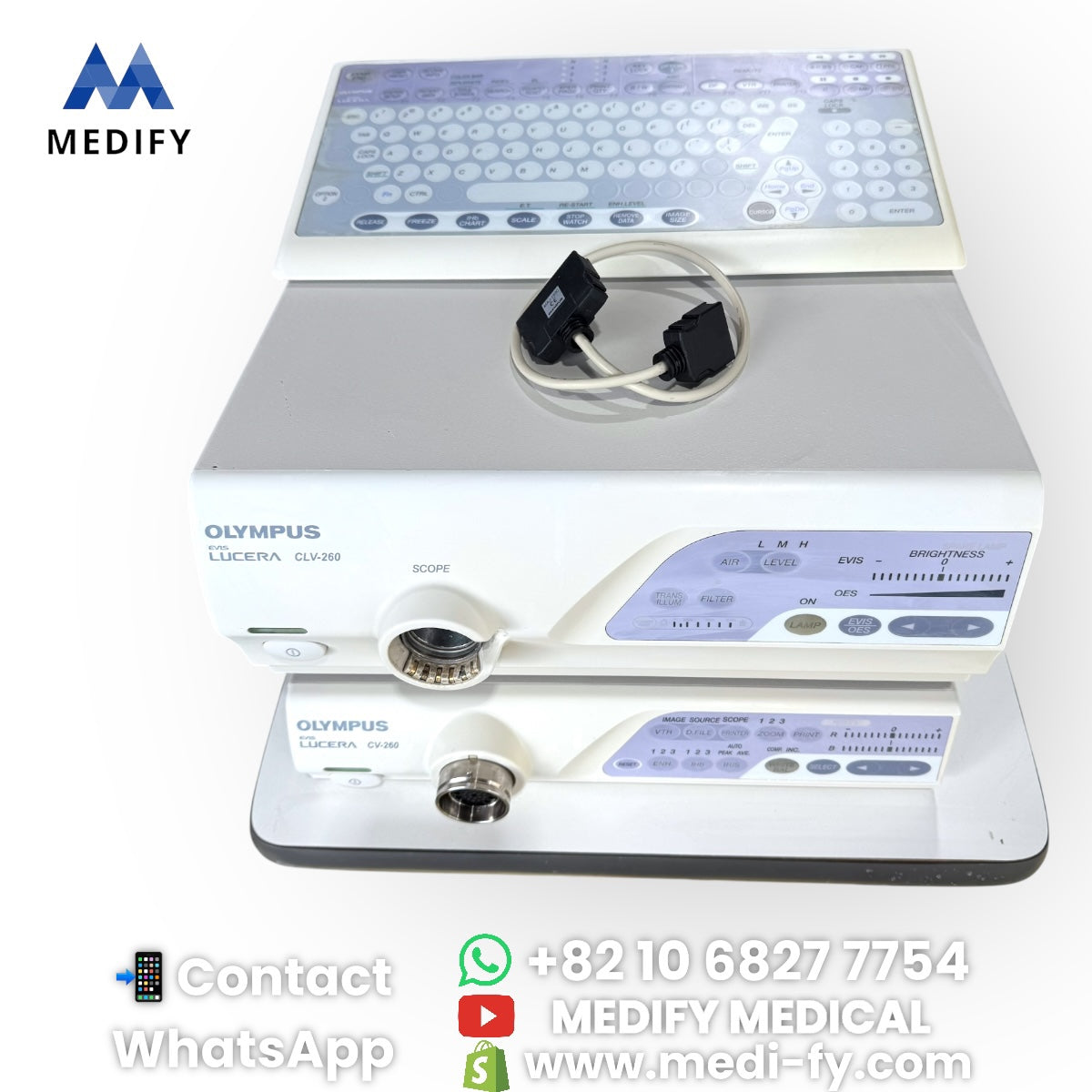 Olympus Endoscopy CV-260 Processor & CLV-260 Light Source & MAJ-1530 & MAJ-1156