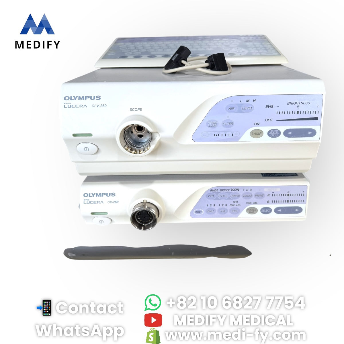 Olympus Endoscopy CV-260 Processor & CLV-260 Light Source & MAJ-1530 & MAJ-1156