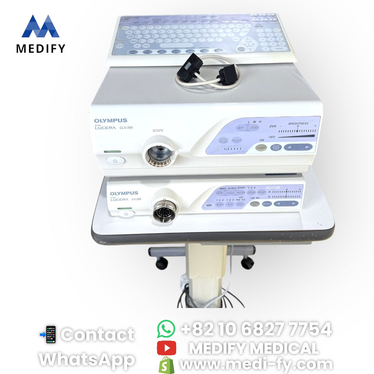 Olympus Endoscopy CV-260 Processor & CLV-260 Light Source & MAJ-1530 & MAJ-1156