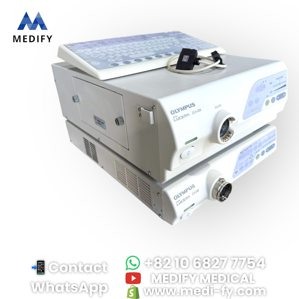 Olympus Endoscopy CV-260 Processor & CLV-260 Light Source & MAJ-1530 & MAJ-1156