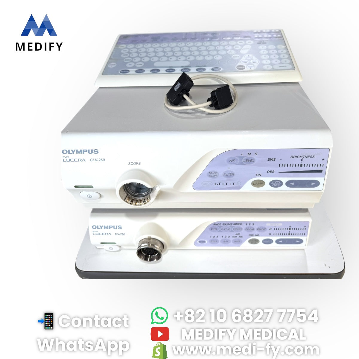 Olympus Endoscopy CV-260 Processor & CLV-260 Light Source & MAJ-1530 & MAJ-1156