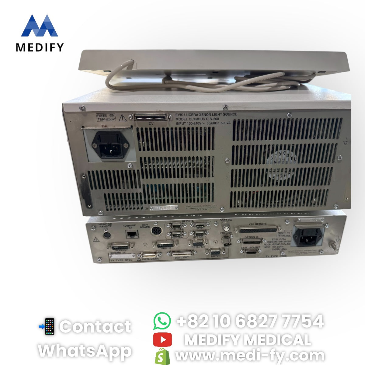 Olympus Endoscopy CV-260 Processor & CLV-260 Light Source & MAJ-1530 & MAJ-1156