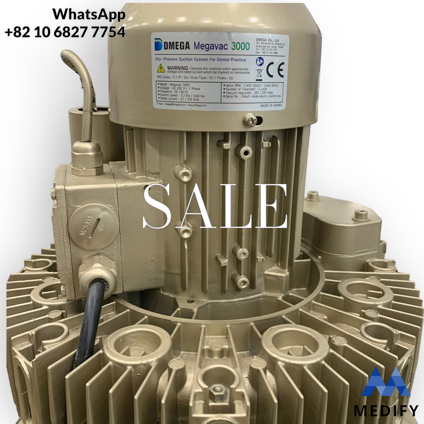 Teravac 3000 Aspiration Motor Dmega Megavac Worldwide