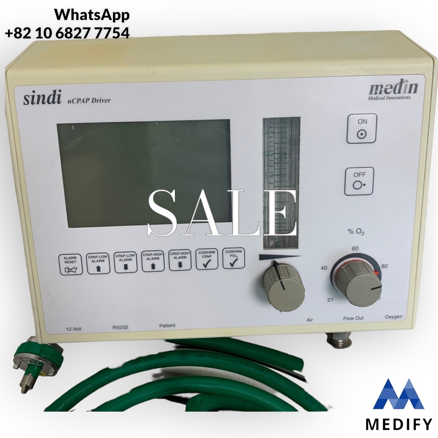 Medin Sindi 1080 nCPAP Driver & 3 Hose - Universal Gas Delivery Unit