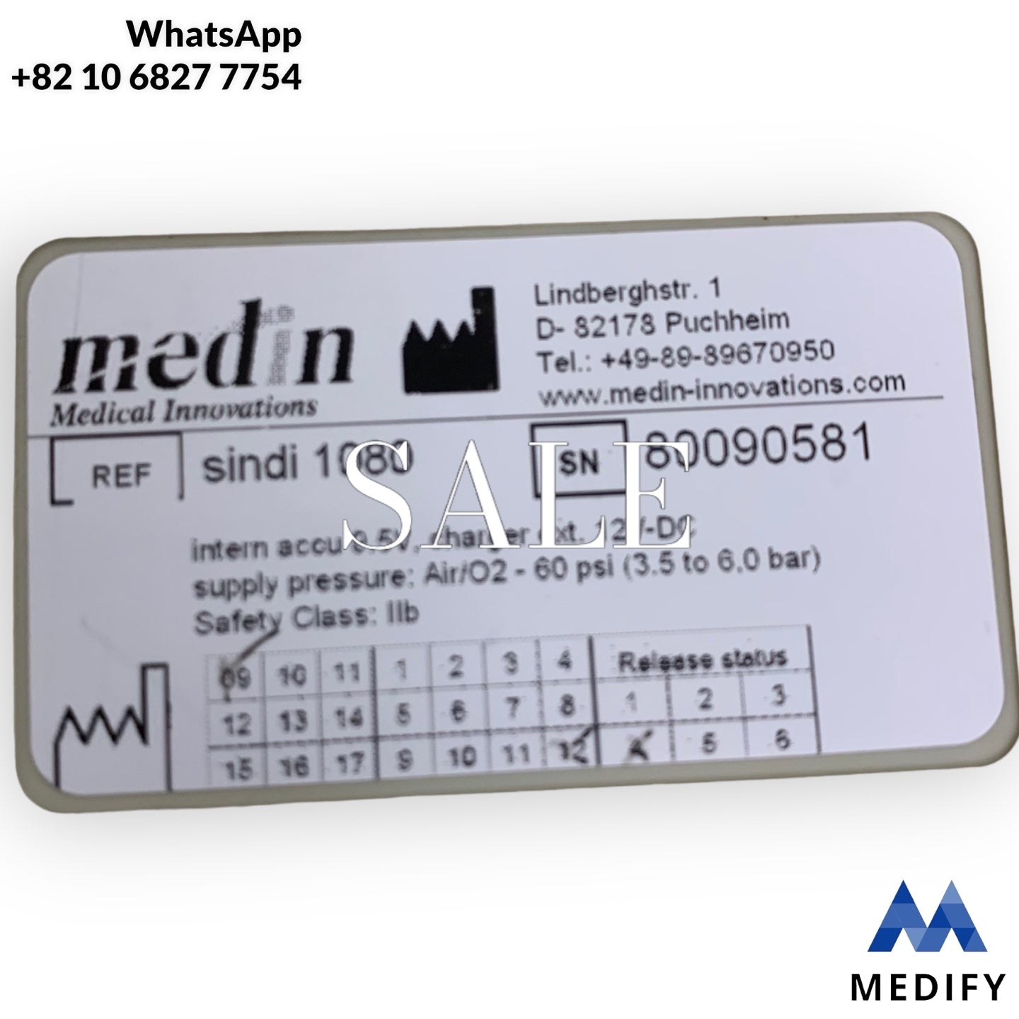 Medin Sindi 1080 nCPAP Driver - Universal Gas Delivery Unit