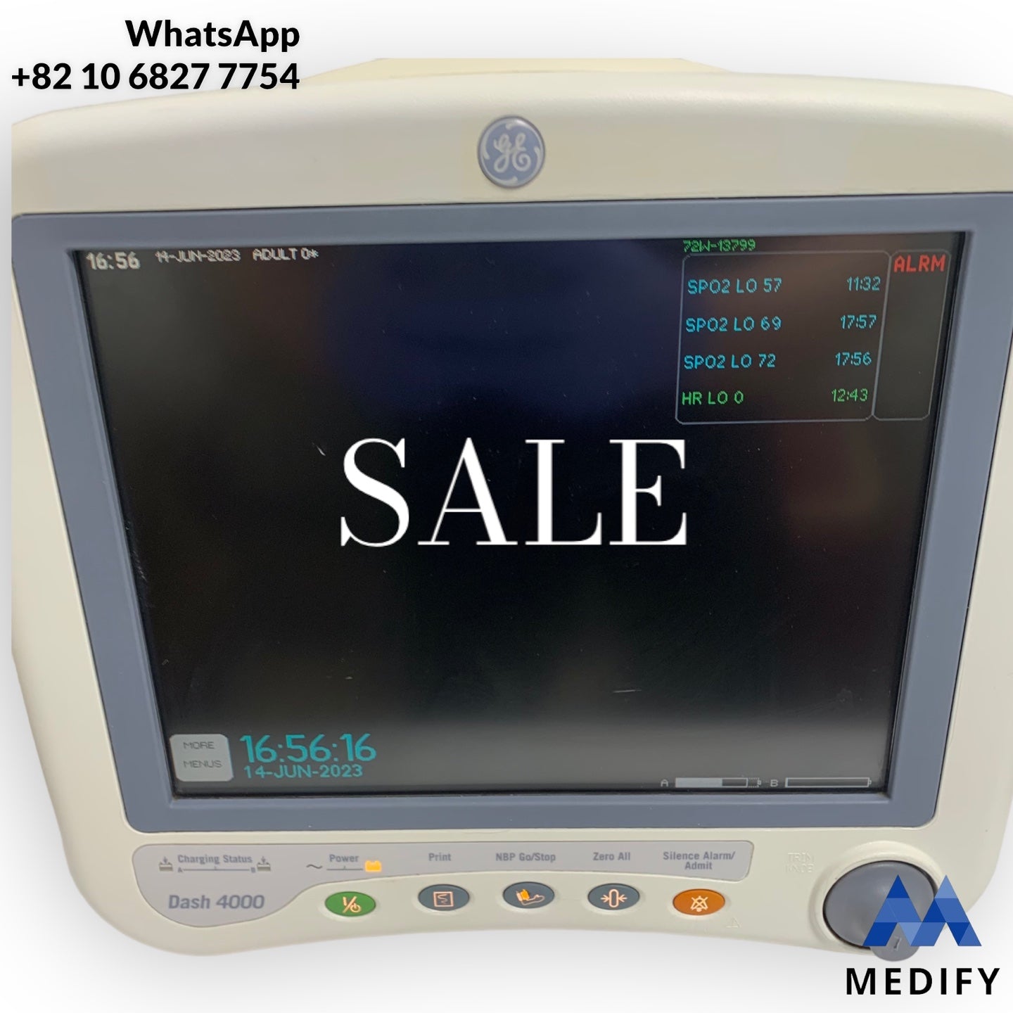 GE Dash 4000 Patient Monitor ECG CO2 NBP0 SPO2 Temp/CO (Soldout Worldwide)