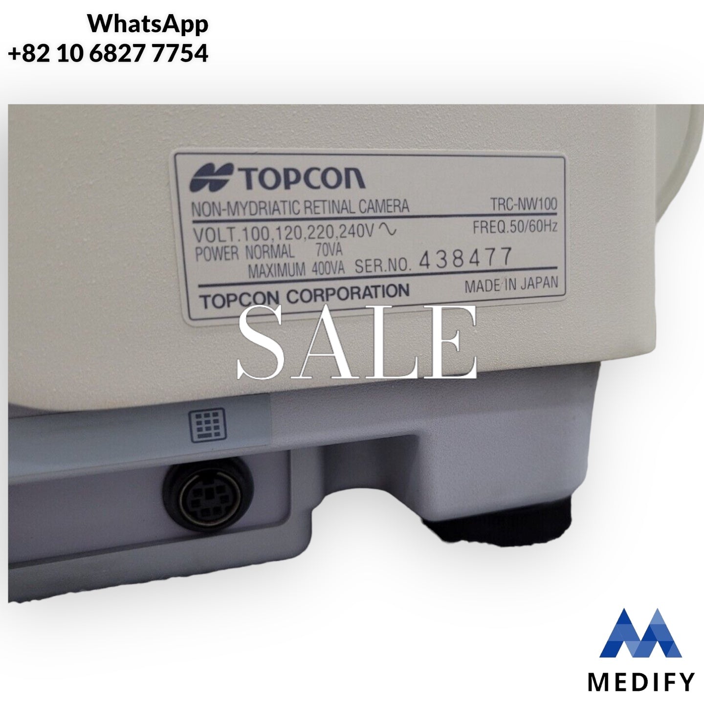 Topcon TRC-NW100 Non-Mydriatic Retinal Camera