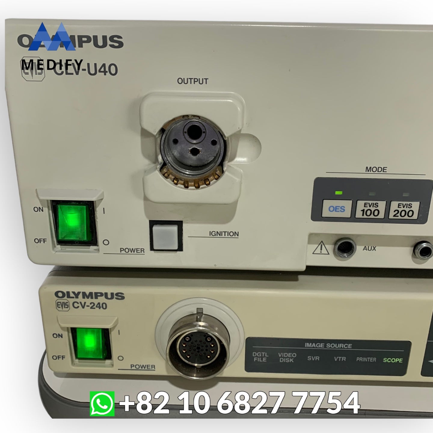 ($1,500) Olympus Endoscopy CV-240 Video Processor & CLV-U40 Light Source