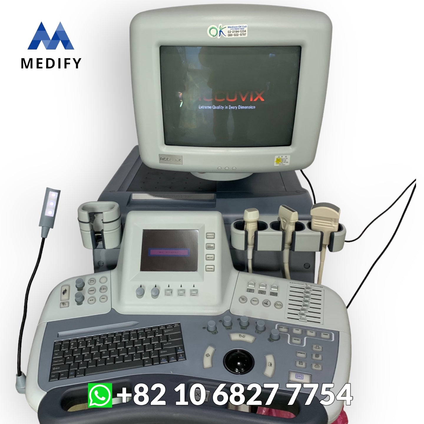 ($1,500) Medison Accuvix XQ Ultrasound System & Cardiac Linear Convex Probe - 3D/4D Software