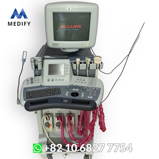 ($1,500) Medison Accuvix XQ Ultrasound System & Cardiac Linear Convex Probe - 3D/4D Software