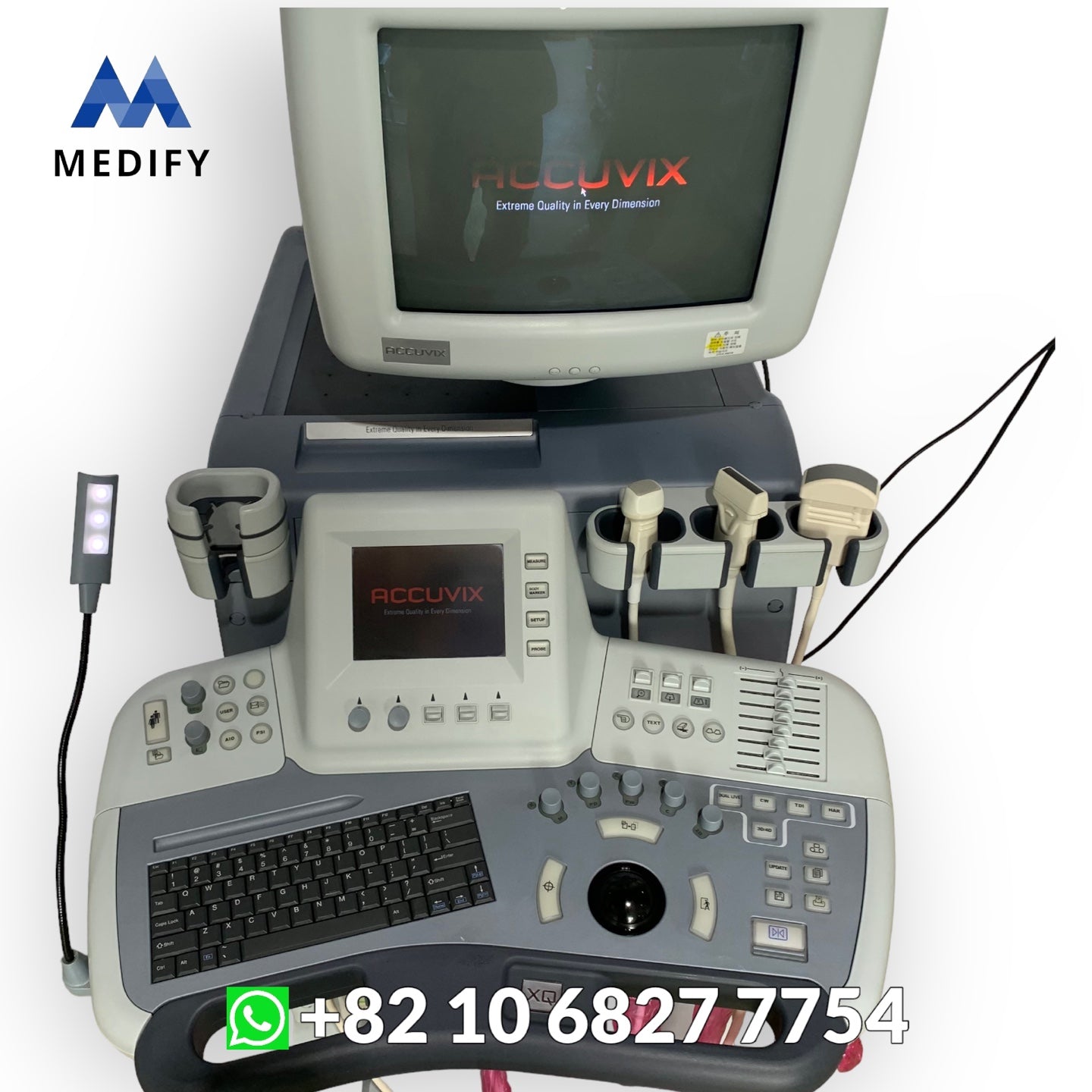 ($1,500) Medison Accuvix XQ Ultrasound System & Cardiac Linear Convex Probe - 3D/4D Software