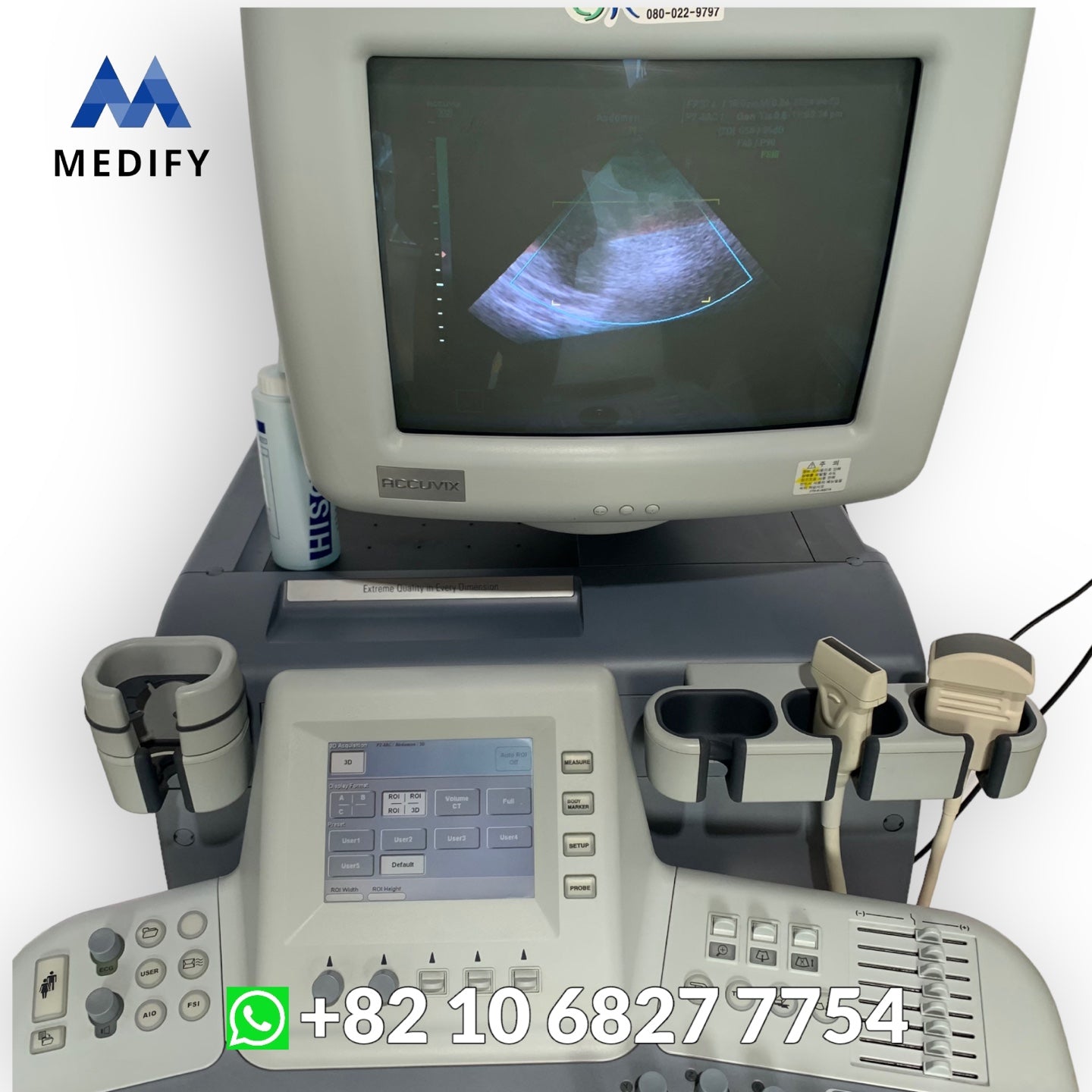 ($1,500) Medison Accuvix XQ Ultrasound System & Cardiac Linear Convex Probe - 3D/4D Software