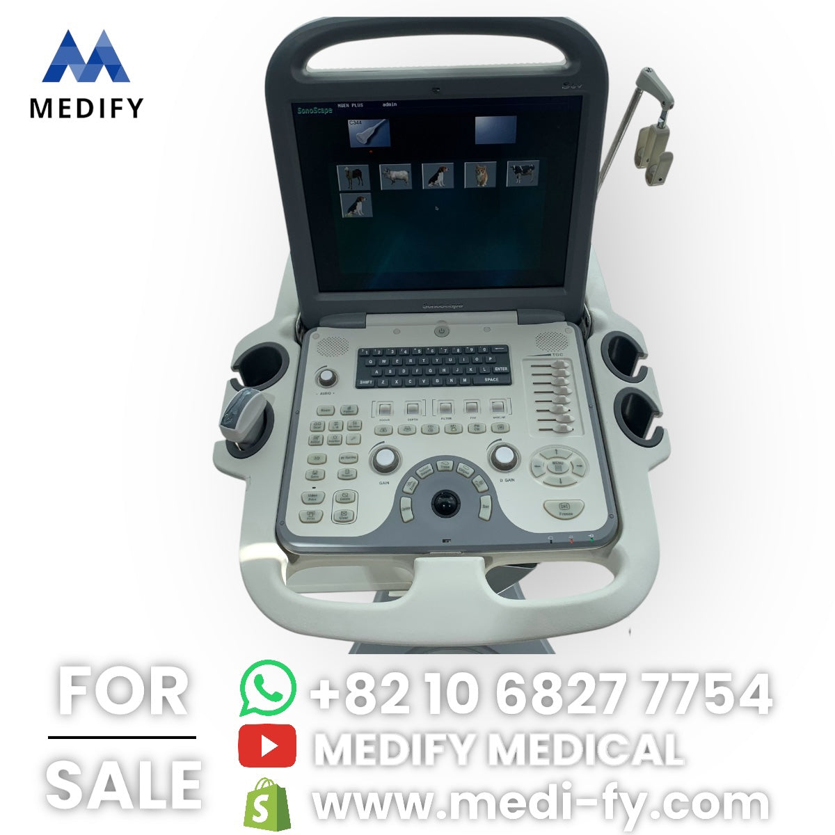 ($4,900) Used SonoScape S6V Portable VET Ultrasound