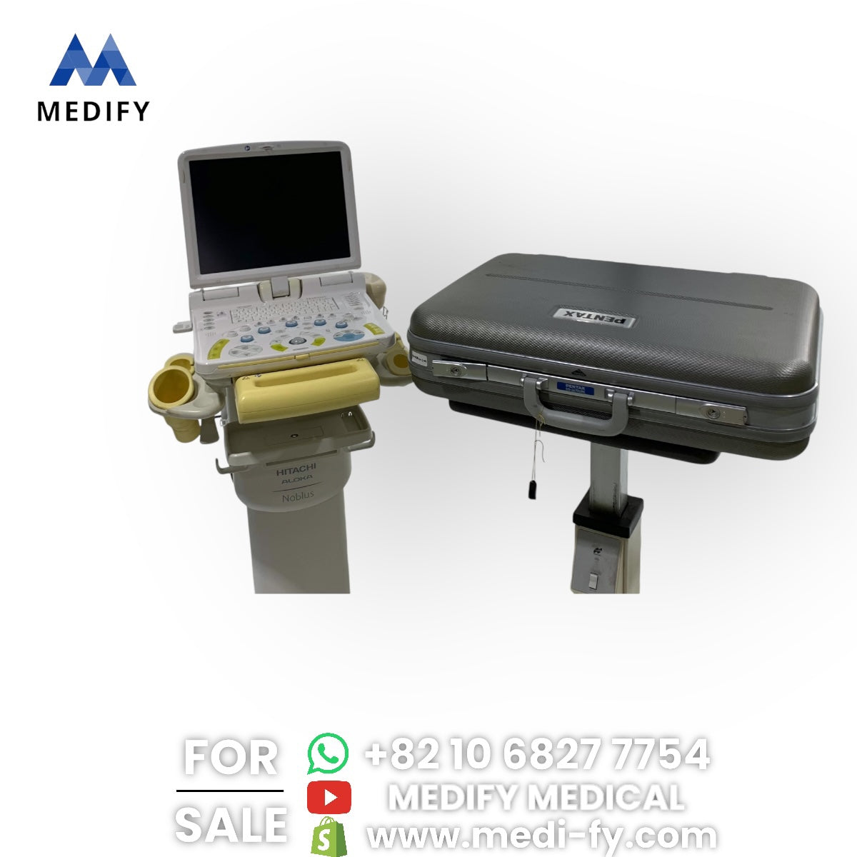 ($11,500) Hitachi Aloka Noblus Portable Ultrasound & EG-3670URK Ultrasound Gastroscope