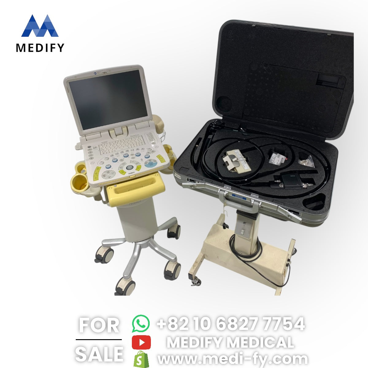 ($11,500) Hitachi Aloka Noblus Portable Ultrasound & EG-3670URK Ultrasound Gastroscope