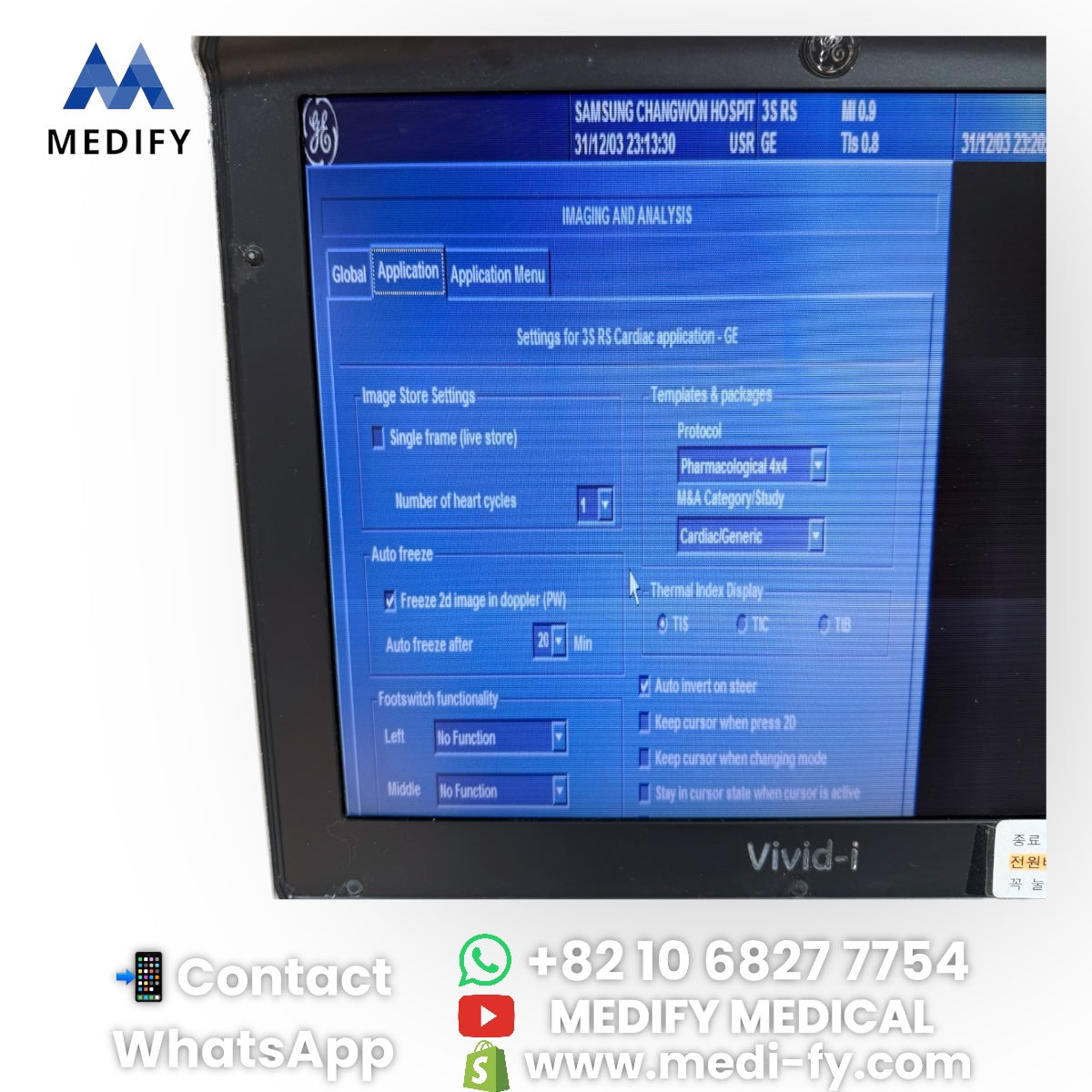 (6,500$) Used GE Vivid i +2Probes (4C-RS Convex & 3S-RS Cardiac)