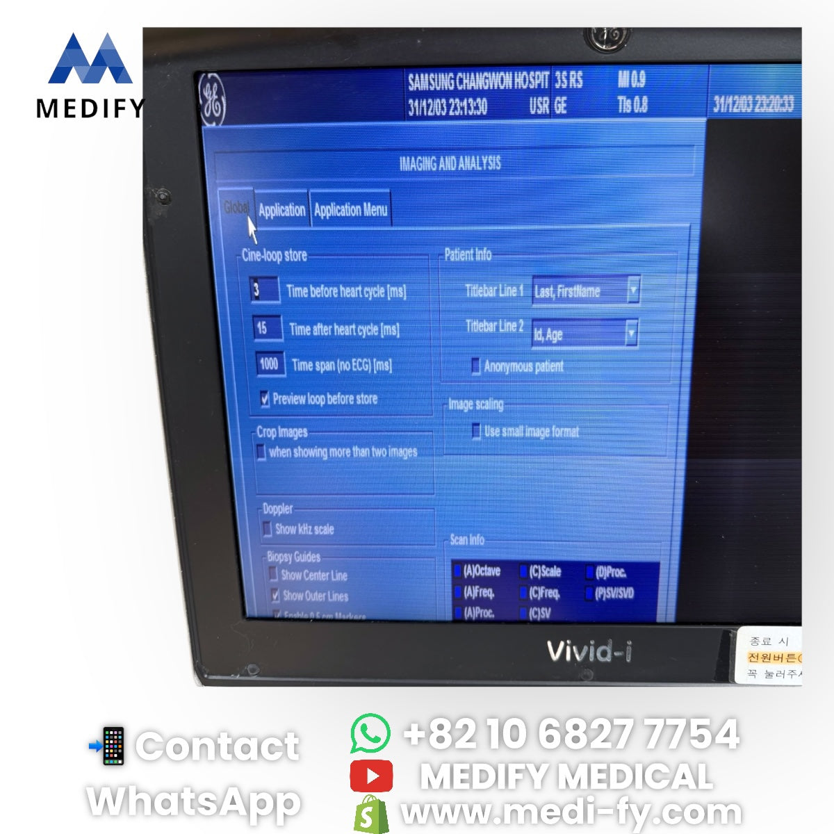(6,500$) Used GE Vivid i +2Probes (4C-RS Convex & 3S-RS Cardiac)