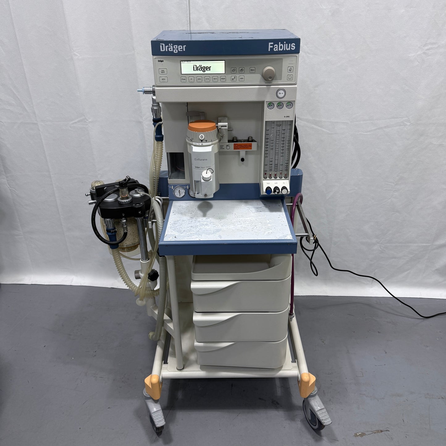 Used Drager Fabius Anesthesia Machine & Enflurane Vapor 2000 For Sale