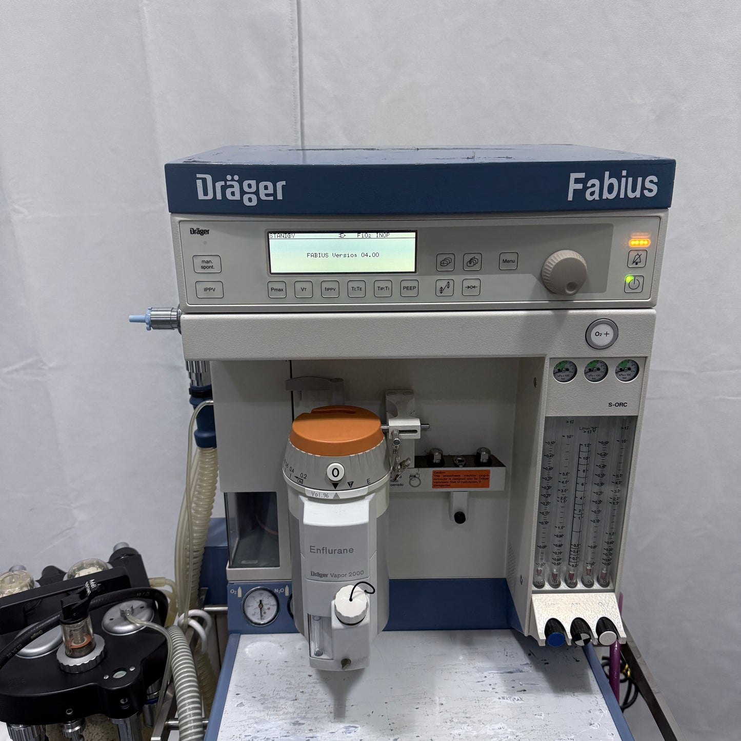 Used Drager Fabius Anesthesia Machine & Enflurane Vapor 2000 For Sale