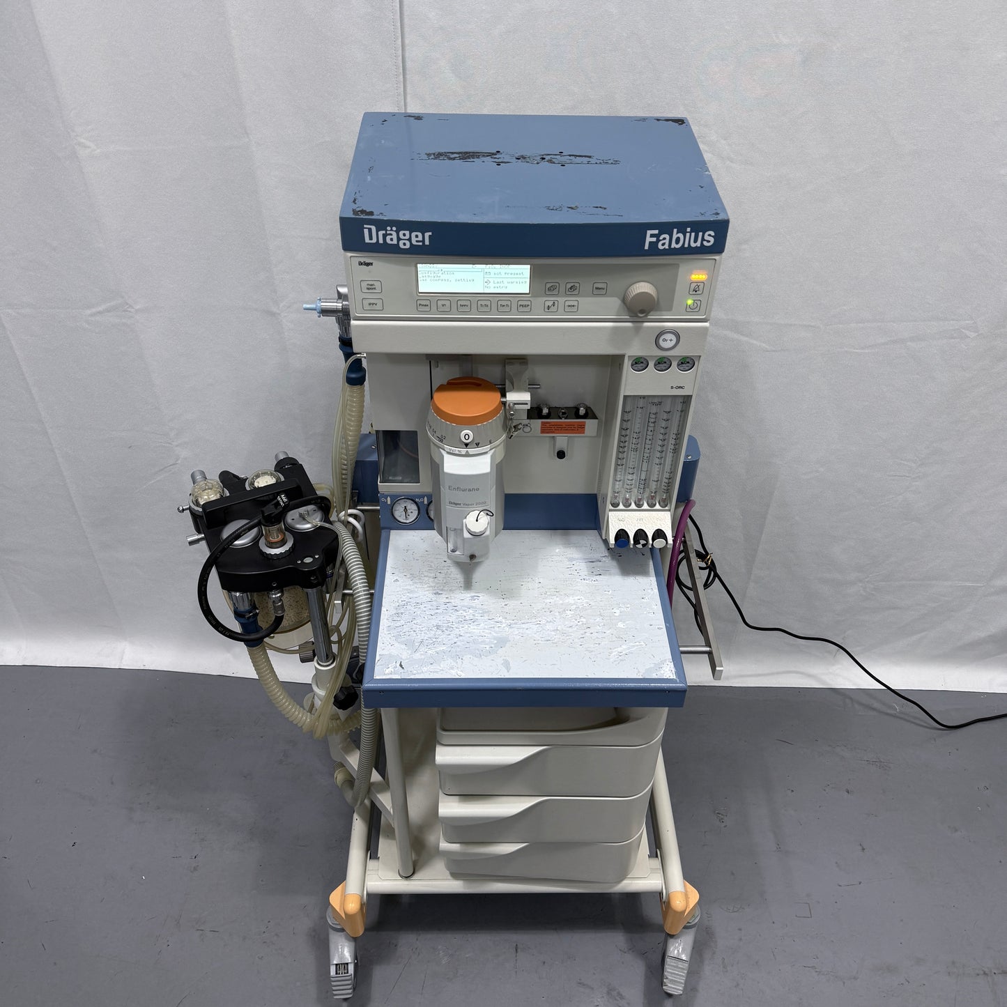 Used Drager Fabius Anesthesia Machine & Enflurane Vapor 2000 For Sale