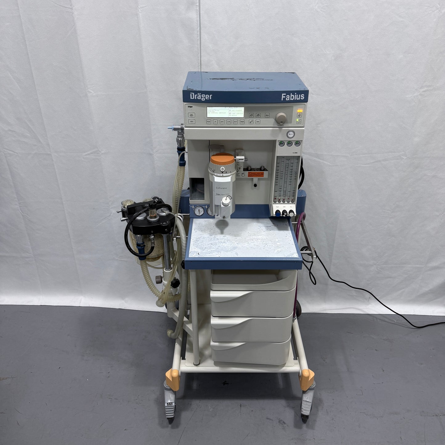 Used Drager Fabius Anesthesia Machine & Enflurane Vapor 2000 For Sale